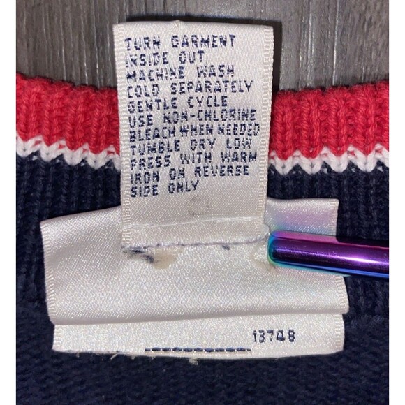 Vintage 1980s Essential Elements Nautical Blue Sweater Unisex Size Small - Picture 5 of 13